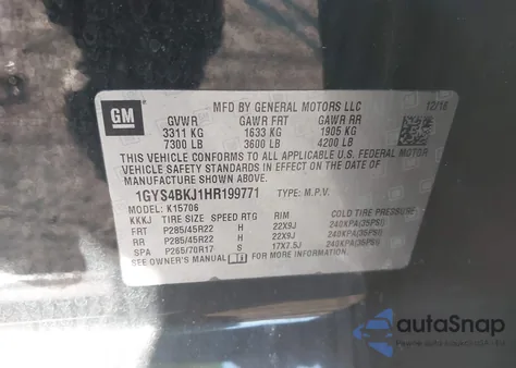 2017 Cadillac Escalade Luxury from USA, damaged, VIN 1GYS4BKJ1HR199771